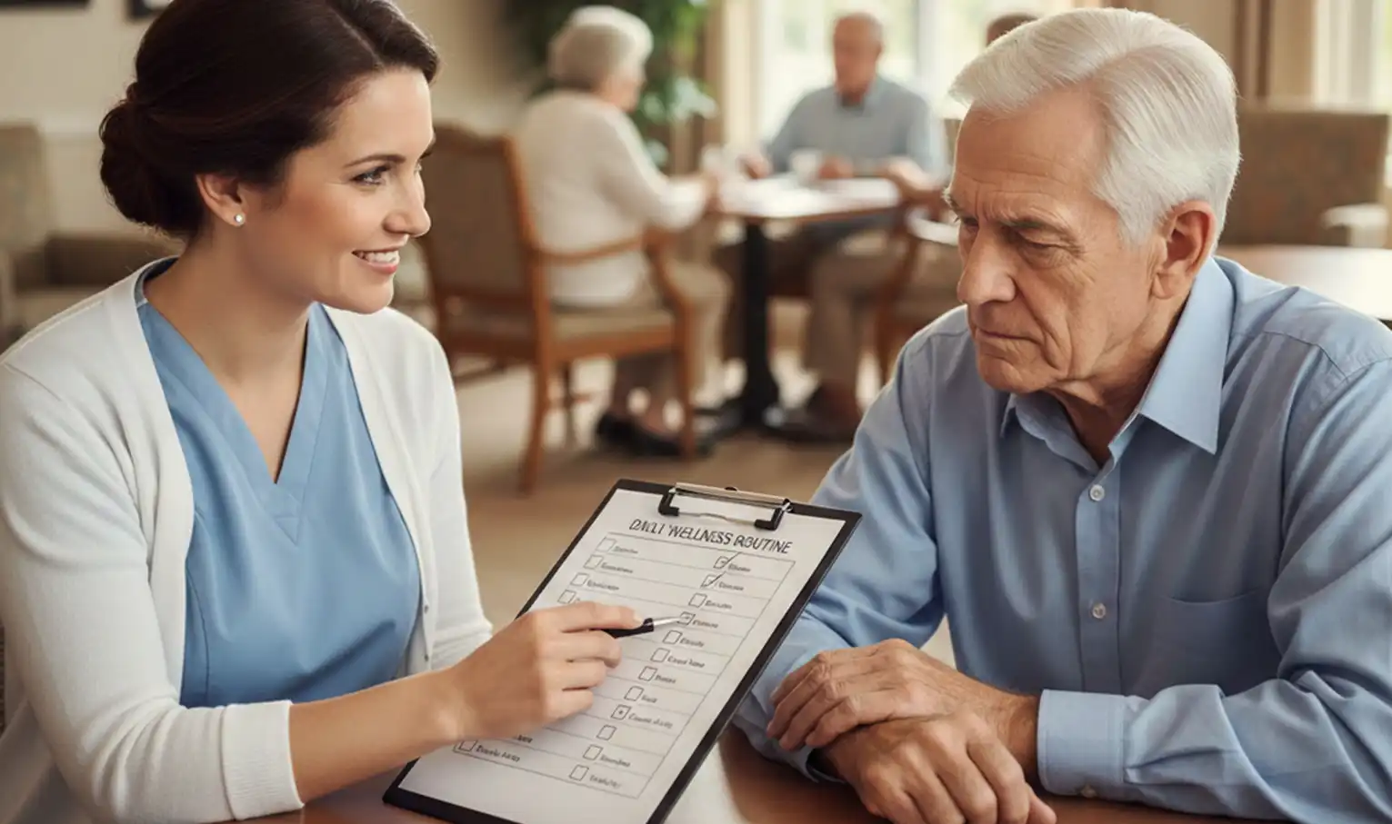 Community connector working with a client